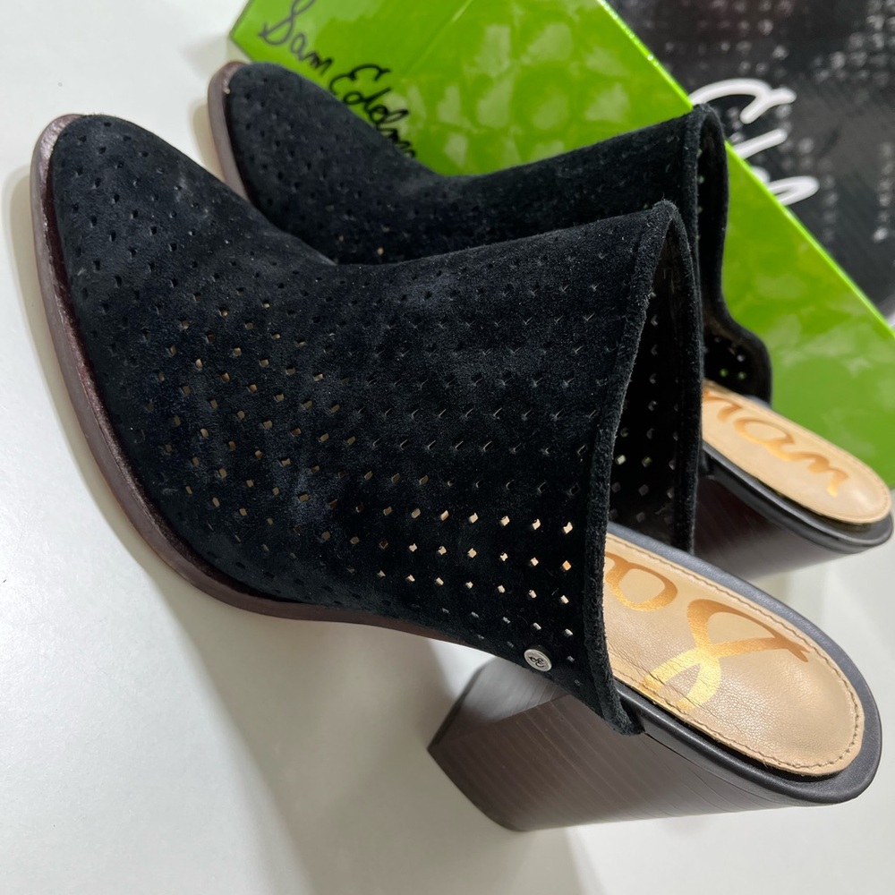 Sam Edelman Black Perforated Clogs